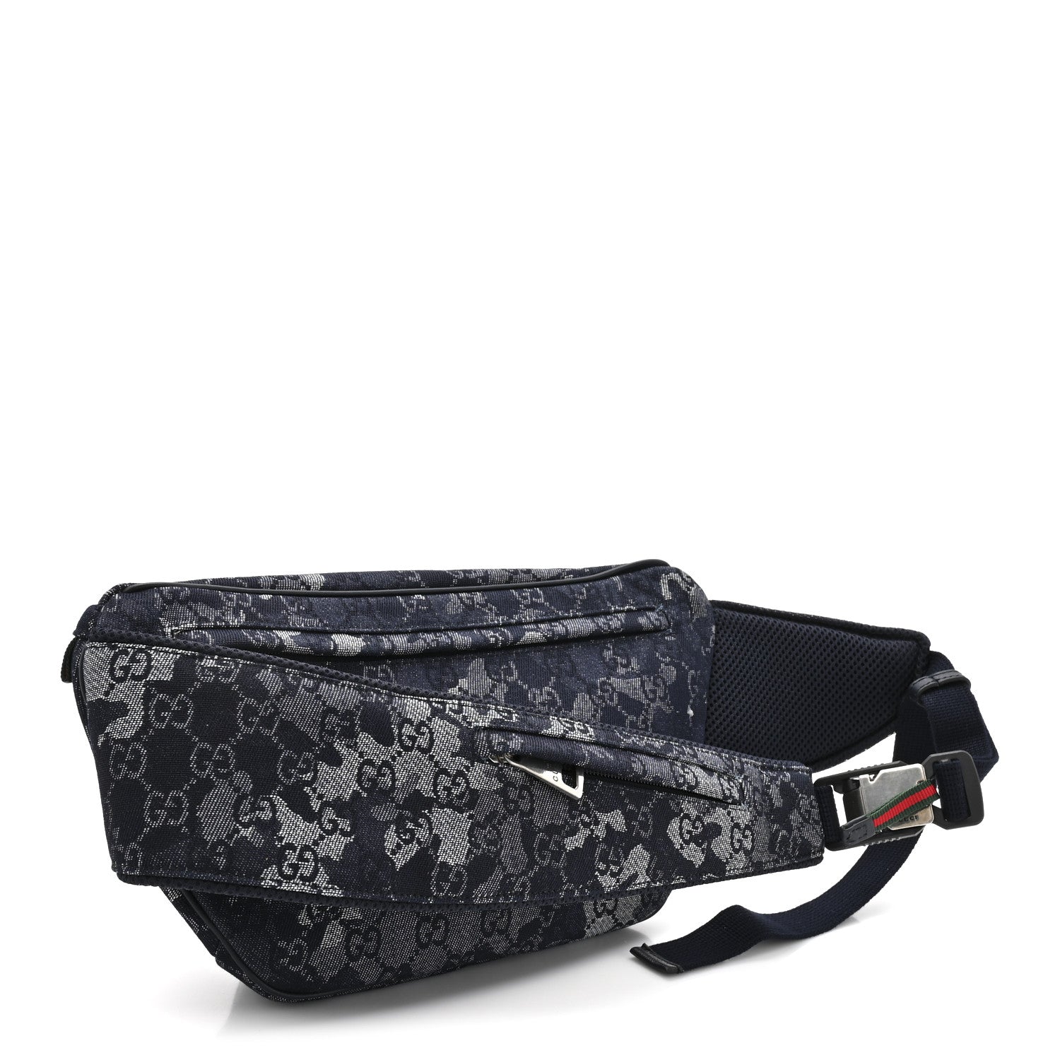 Gucci Denim GG Monogram Camouflage Belt Bag Blue 3 of 10