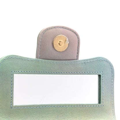 Chanel Lambskin Quilted Ombre Top Handle Flap Clutch With Chain Green Purple 10 of 10