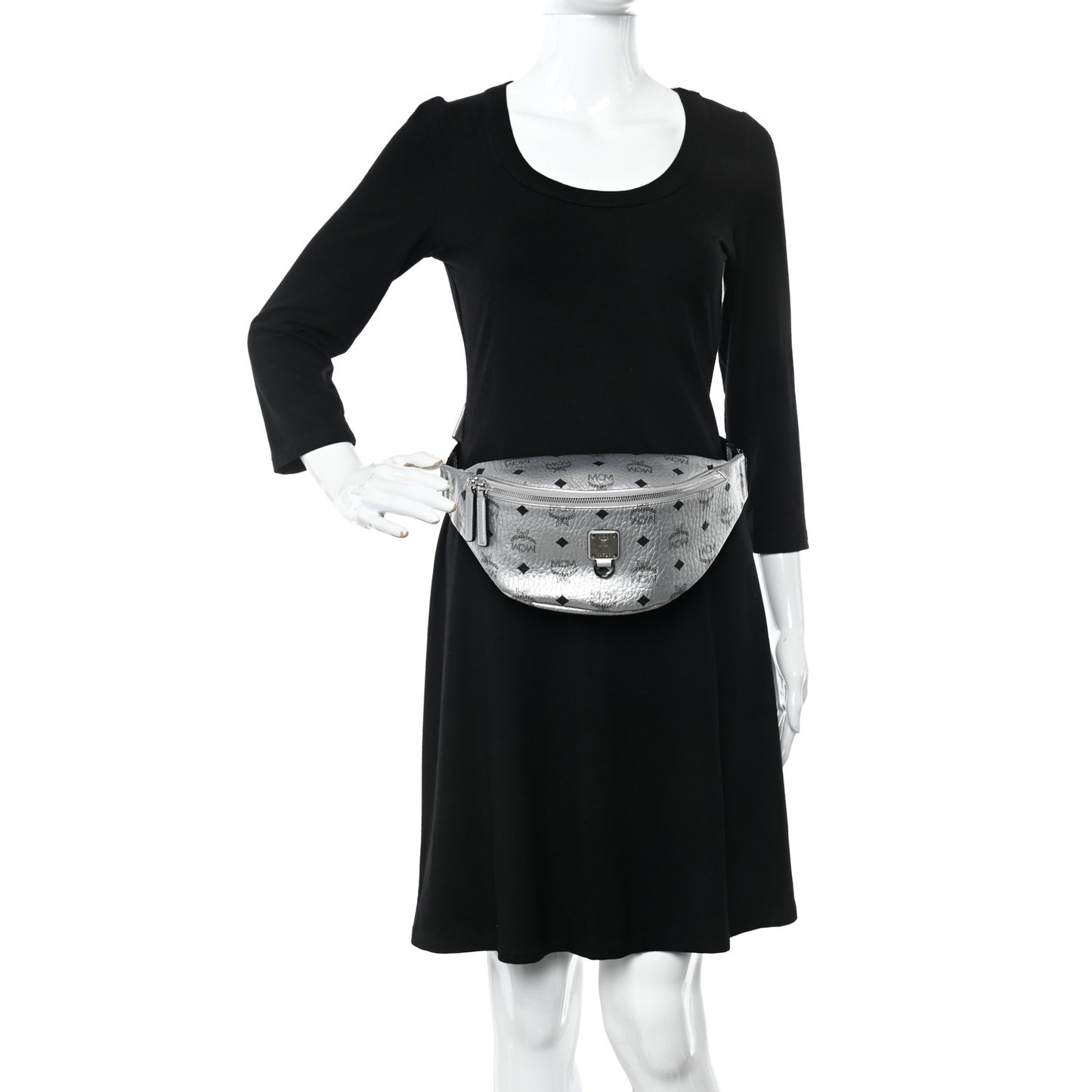 Metallic Visetos Stark Belt Bag Silver
