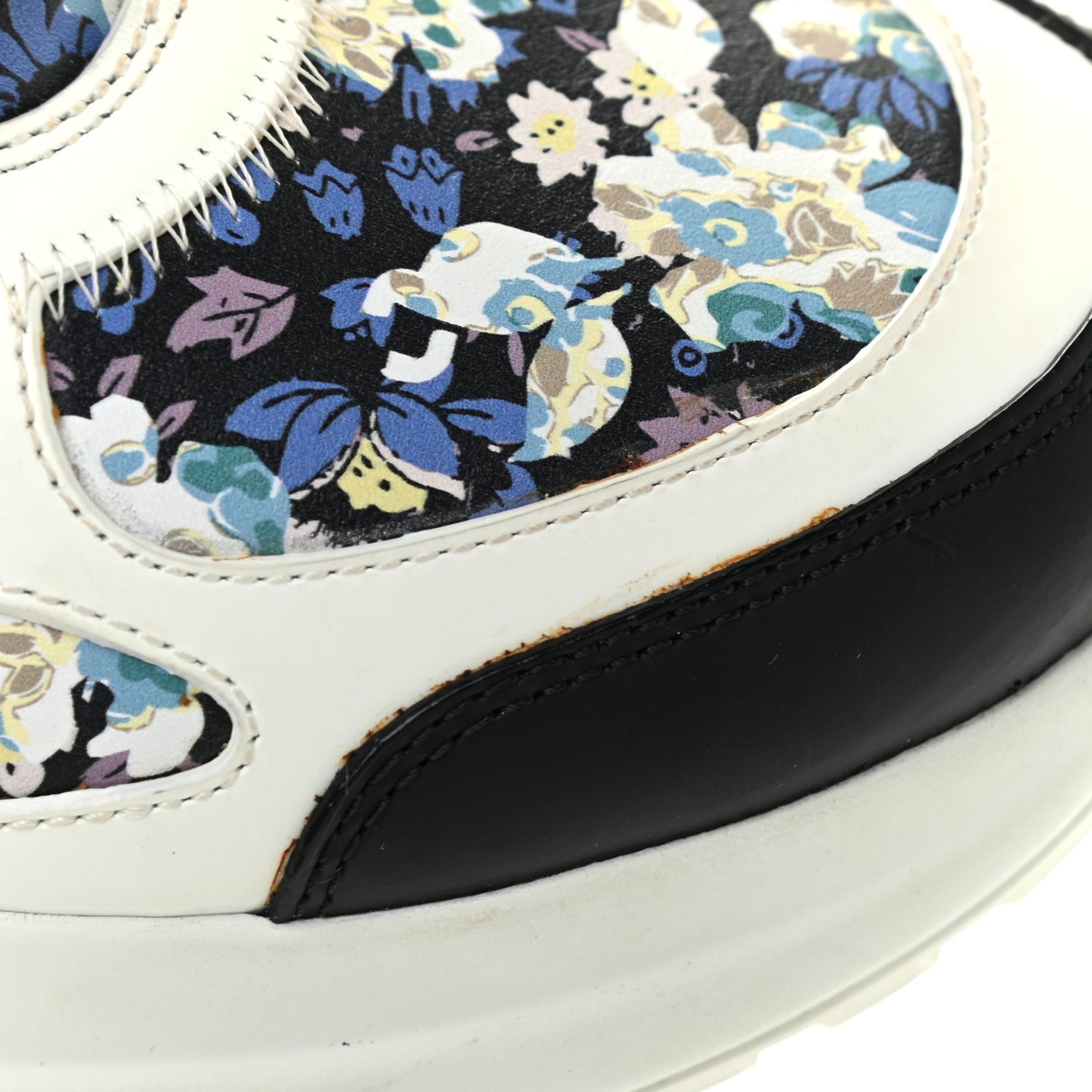 Flower Printed Calfskin Monogram LV Archlight Sneakers 35.5 Black Blue