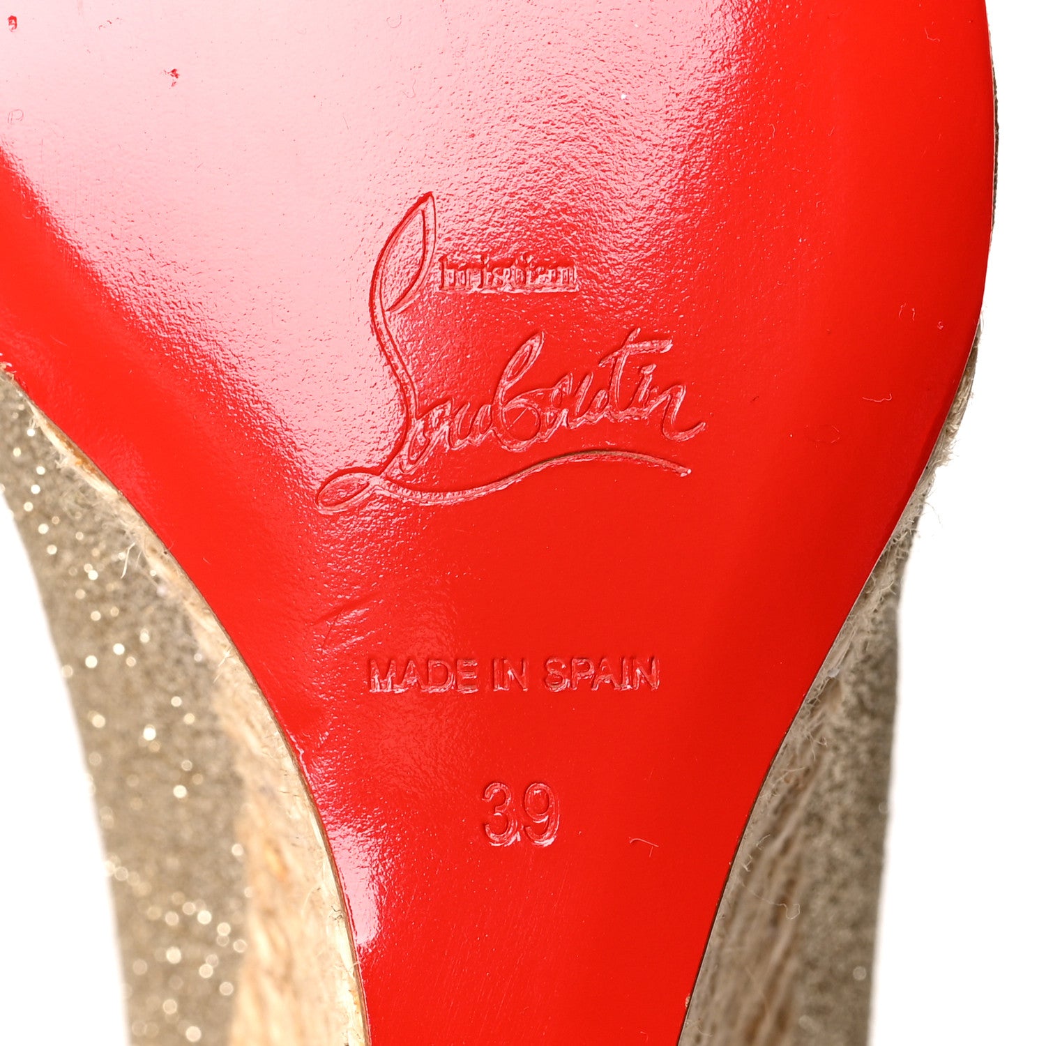 Christian Louboutin Glitter Puglia Espadrille Wedges 39 Platine 6 of 7