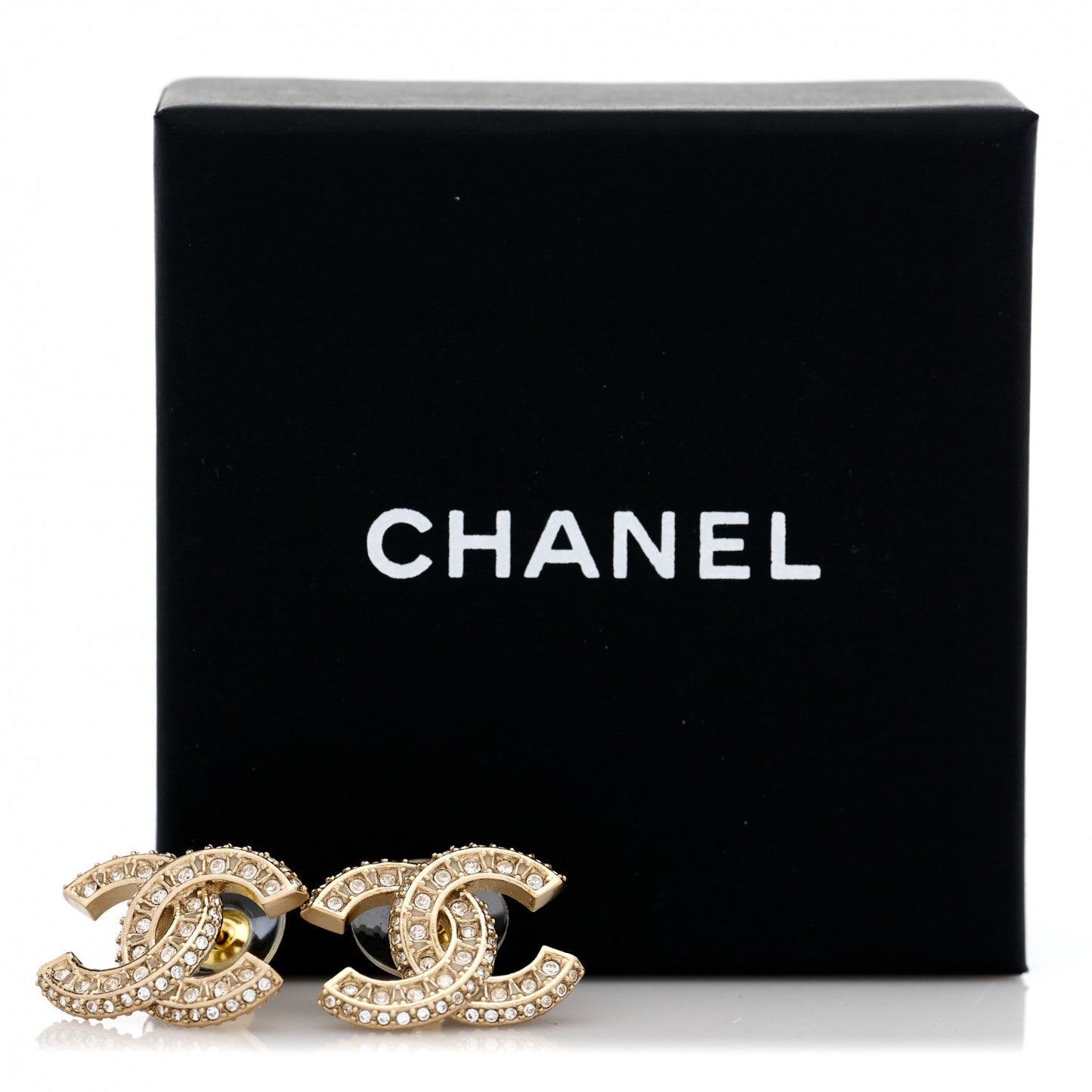 Crystal Timeless CC Earrings Light Gold