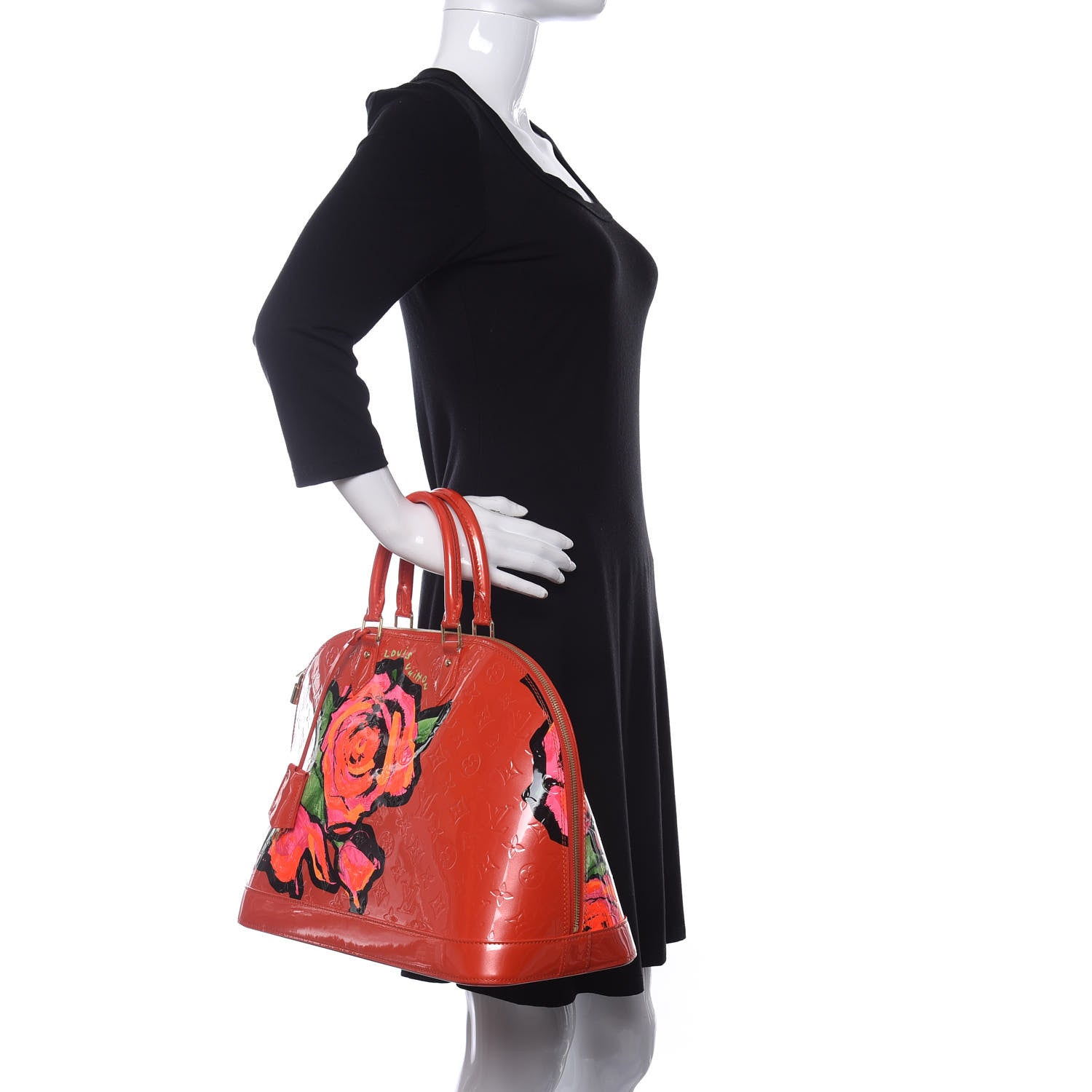 Louis Vuitton Vernis Roses Alma GM Orange Sunset 2 of 14