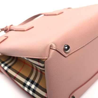 Burberry Grainy Calfskin House Check Medium Banner Tote Ash Rose 7 of 10