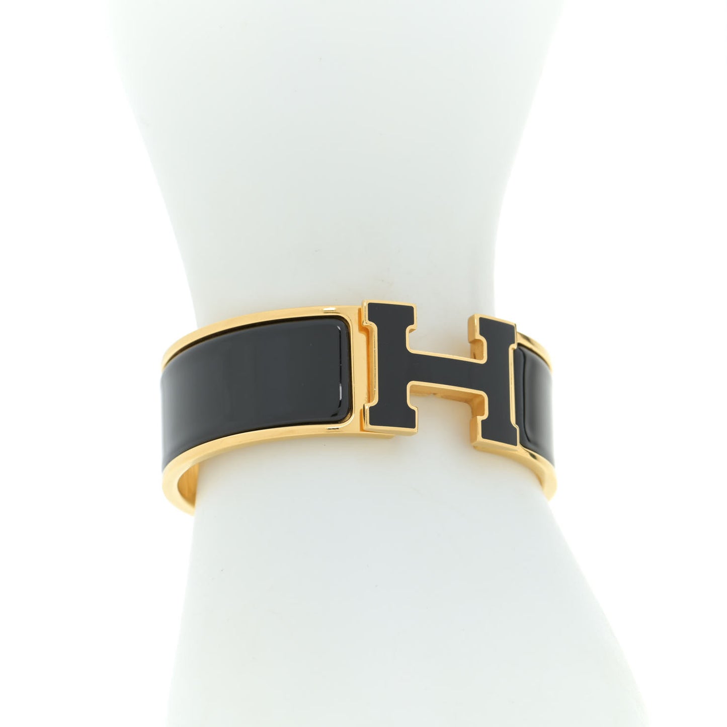 Enamel Wide Clic Clac H Bracelet PM Black