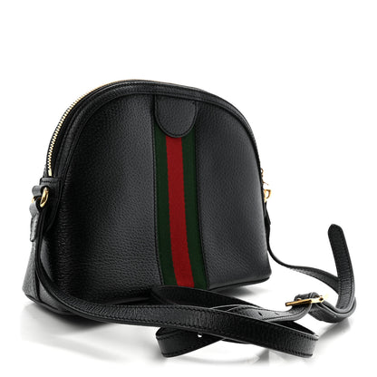 Gucci Calfskin GG Web Small Ophidia Dome Shoulder Bag Black 3 of 11