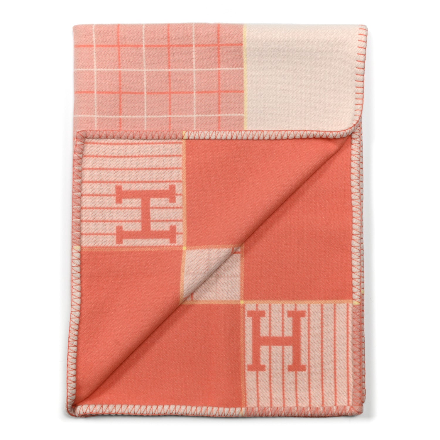 Hermes Wool Cashmere Avalon Cabriole Blanket Melon 2 of 4