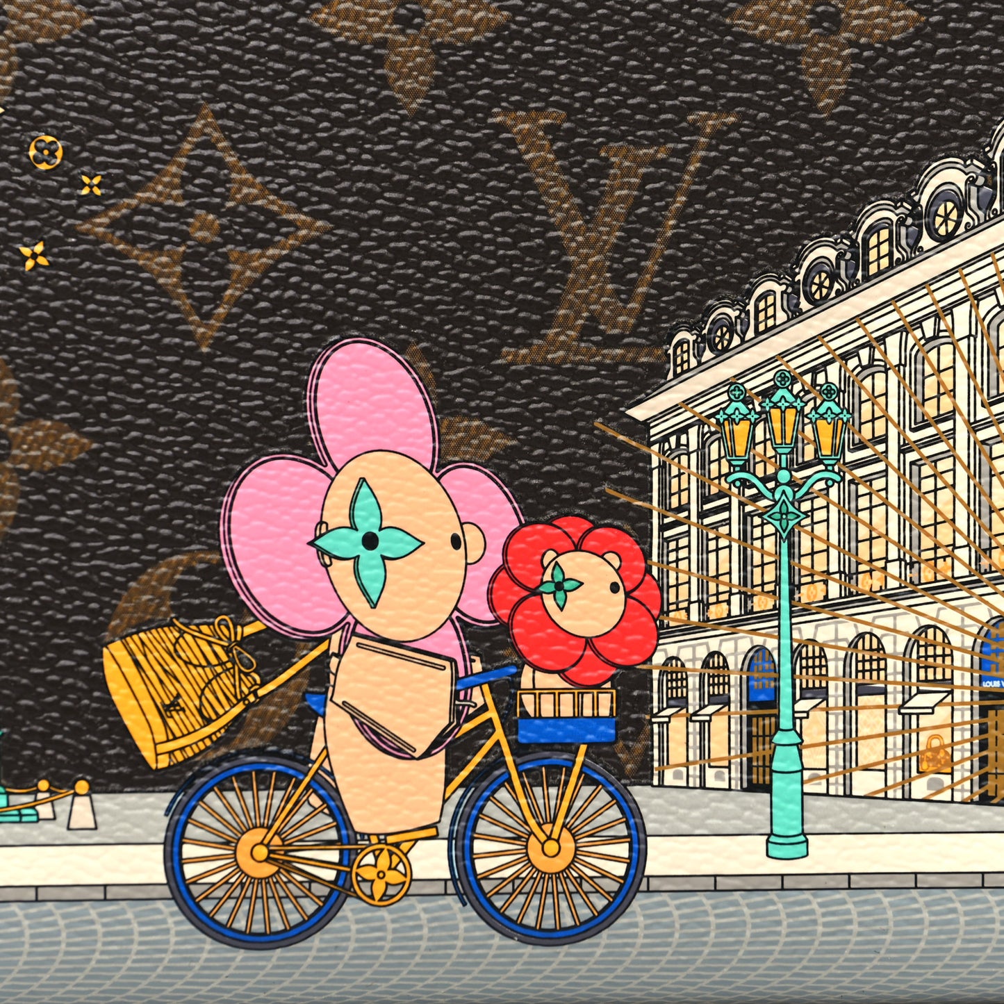 Monogram 2022 Christmas Animation Paris Zippy Wallet Pink