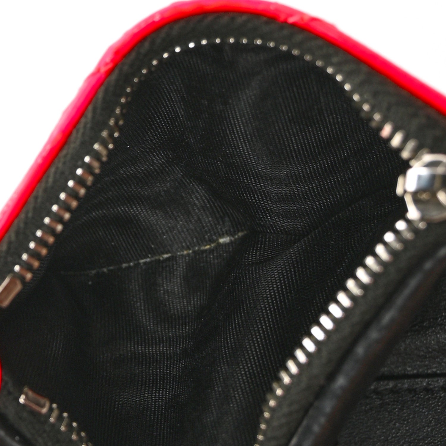 Saint Laurent Patent Grain De Poudre Matelasse Chevron Monogram Zipped Two-Part Wallet Neon Pink 6 of 7