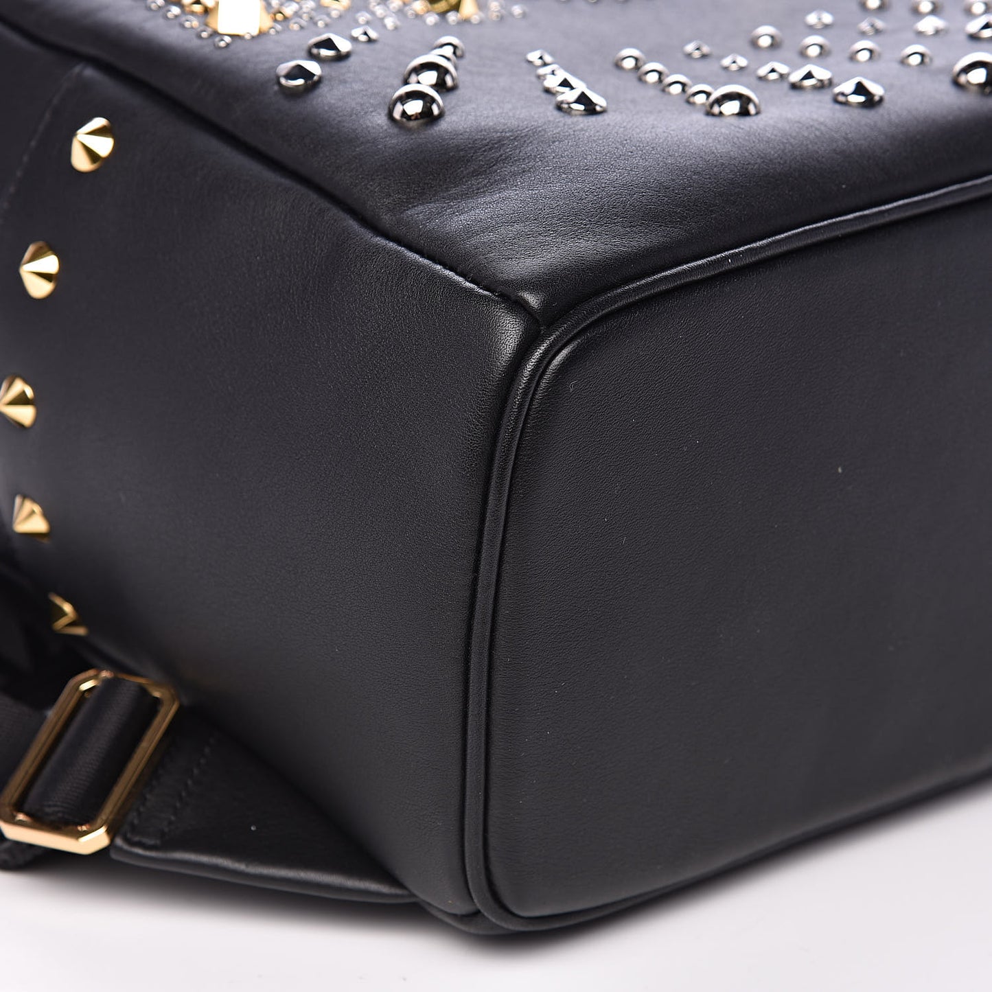 Smooth Calfskin Radial Studded Small Stark Backpack Black