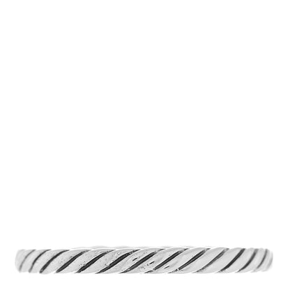 David Yurman Sterling Silver Stackable Cable Ring 58 8.5 3 of 4