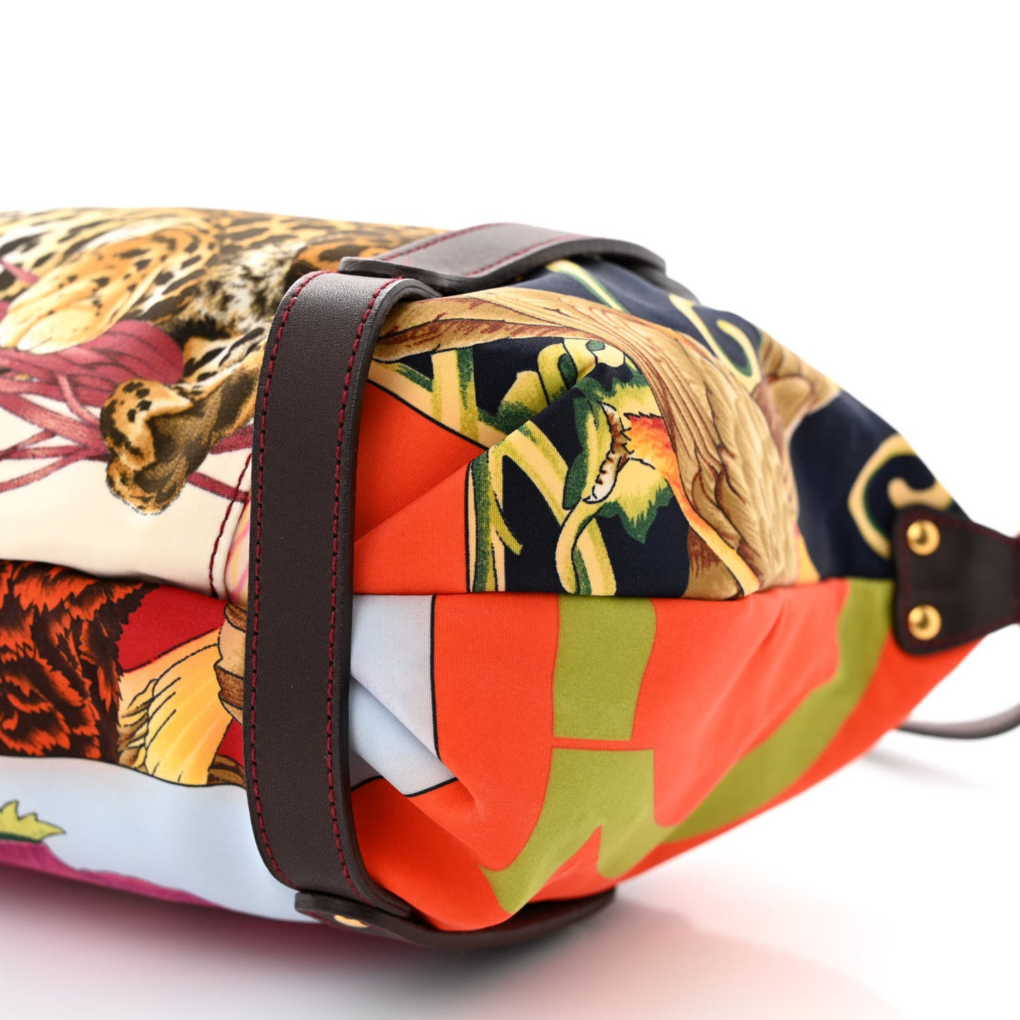 Calfskin Nylon Printed Baguette Multicolor