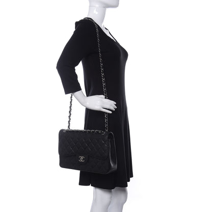 Chanel Caviar Quilted Jumbo Double Flap Black 2 of 11