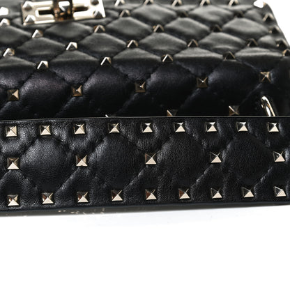 Valentino Garavani Lambskin Medium Rockstud Spike Shoulder Bag Black 12 of 15