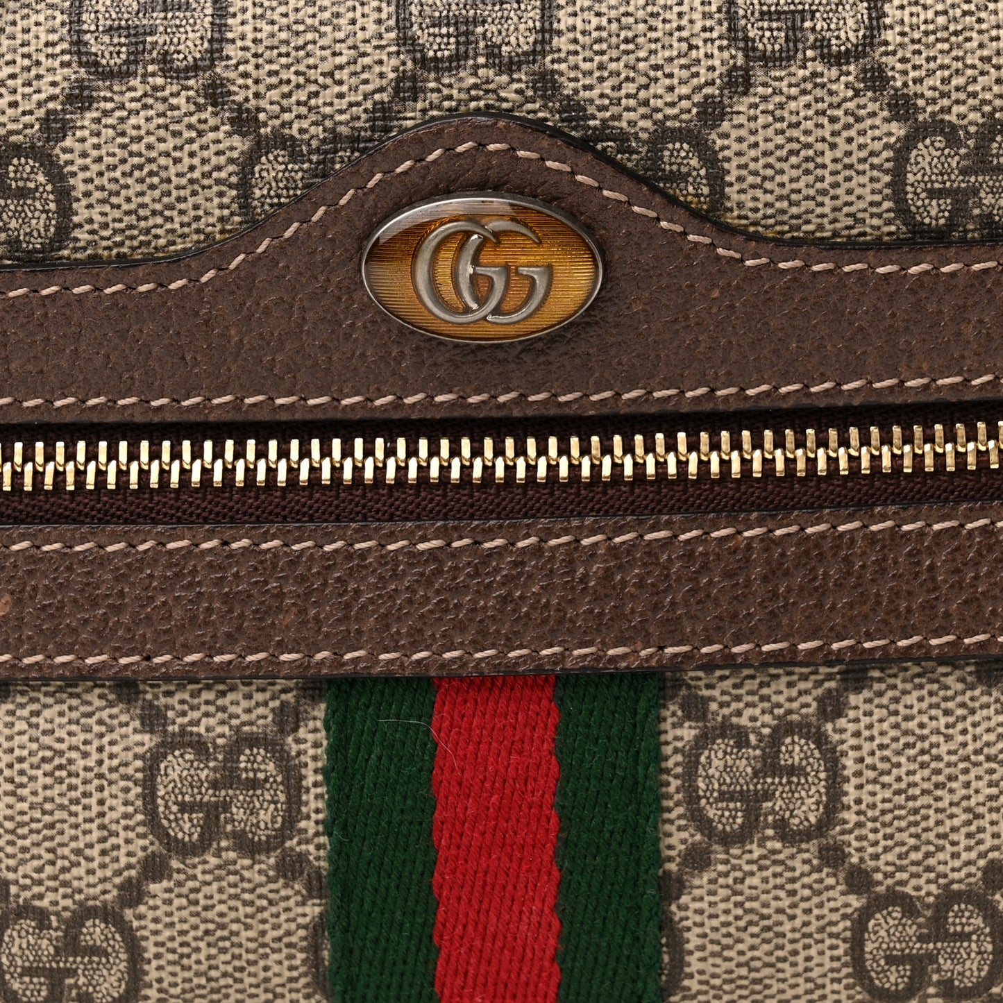 GG Supreme Monogram Web Mini Ophidia Shoulder Bag Brown