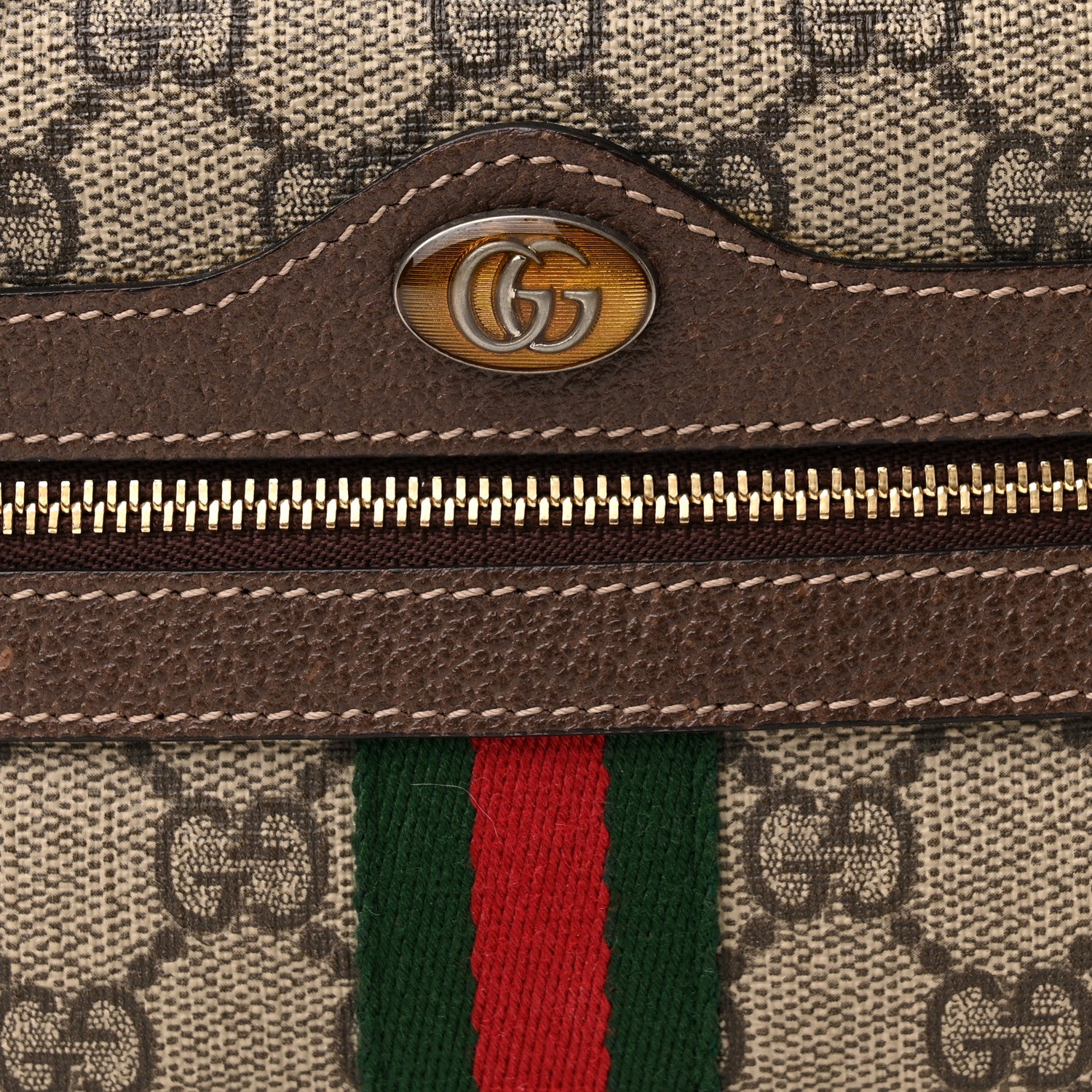 Gucci GG Supreme Monogram Web Mini Ophidia Shoulder Bag Brown 8 of 11