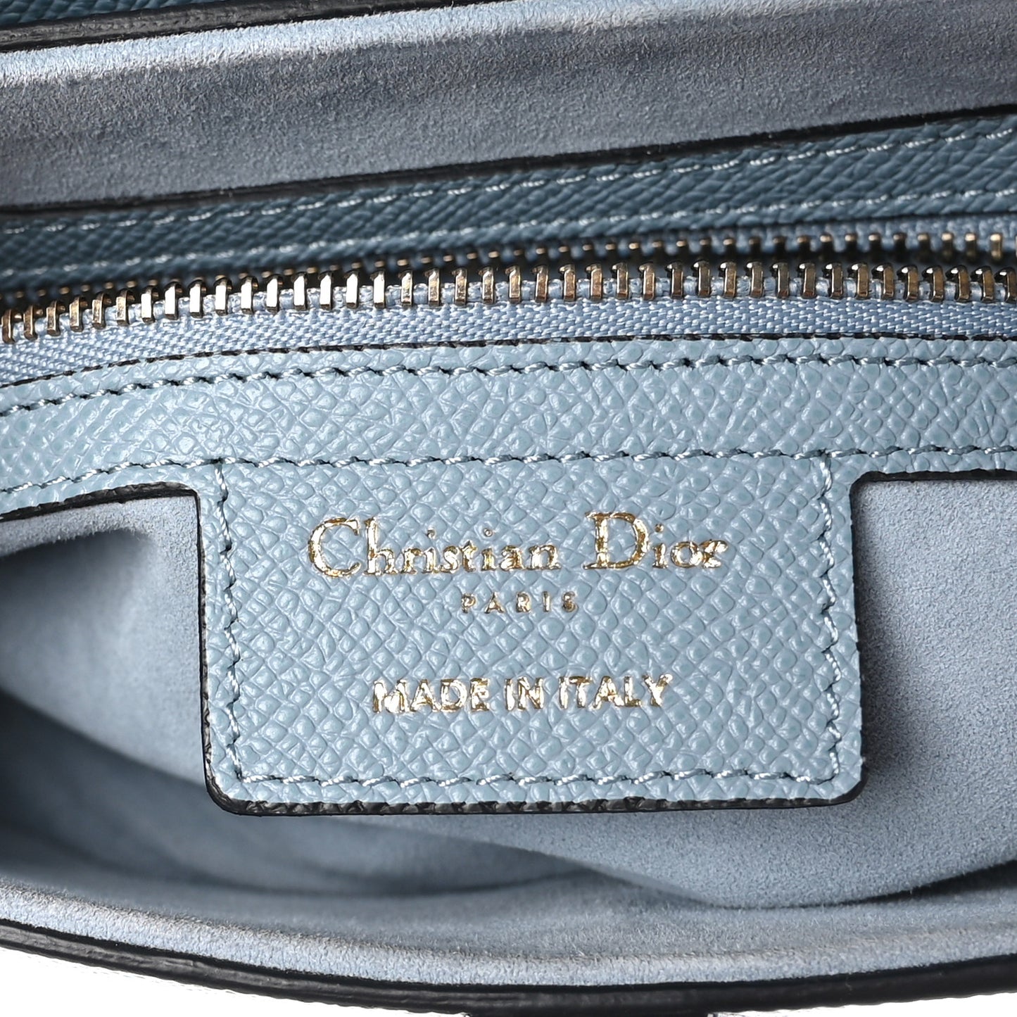 Grained Calfskin Saddle Bag Sky Blue