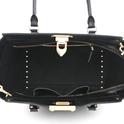 Valentino Garavani Vitello Small Rockstud Double Handle Tote Black 5 of 9
