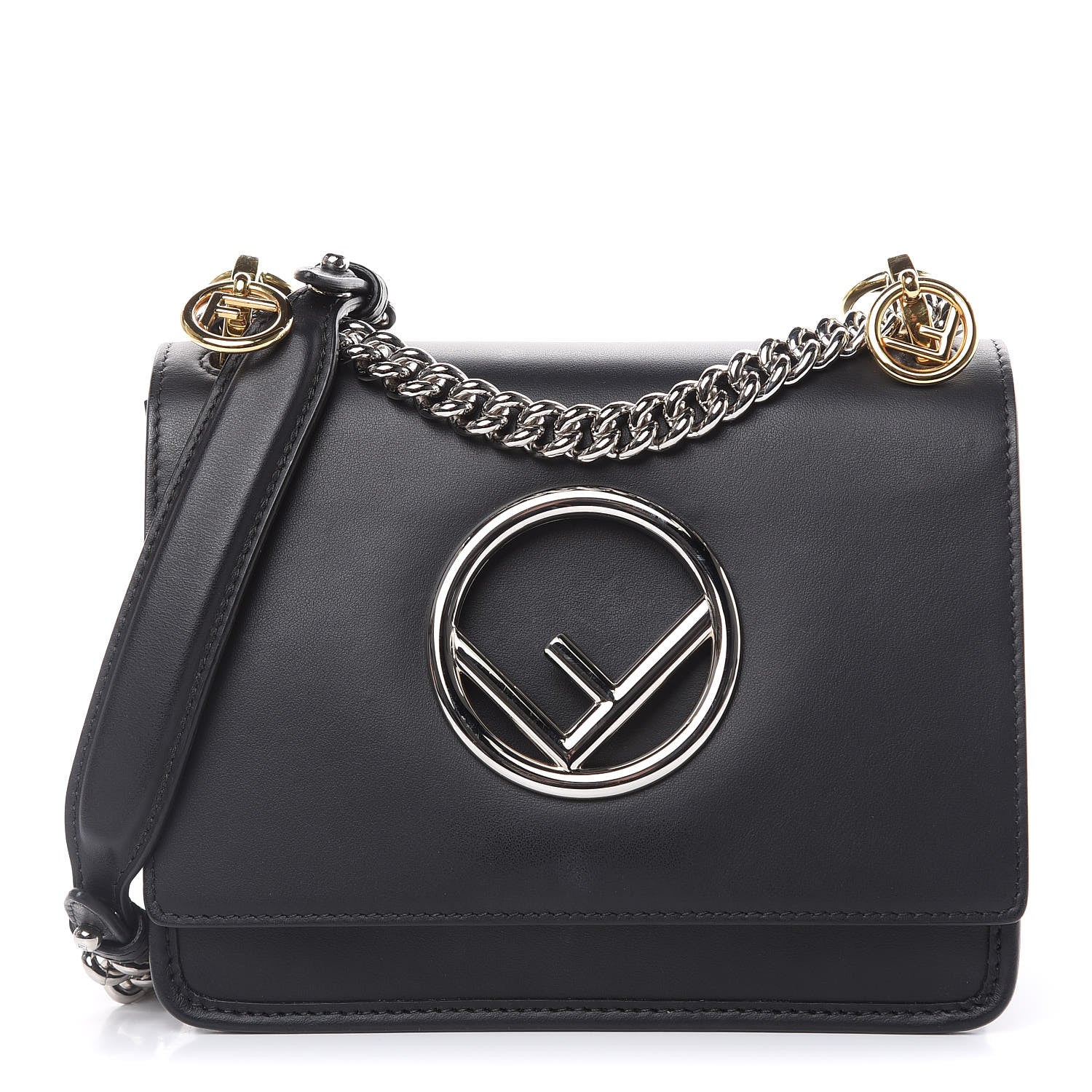 Fendi Vitello Century Opaco F is Fendi Small Kan I Shoulder Bag Black 1 of 11