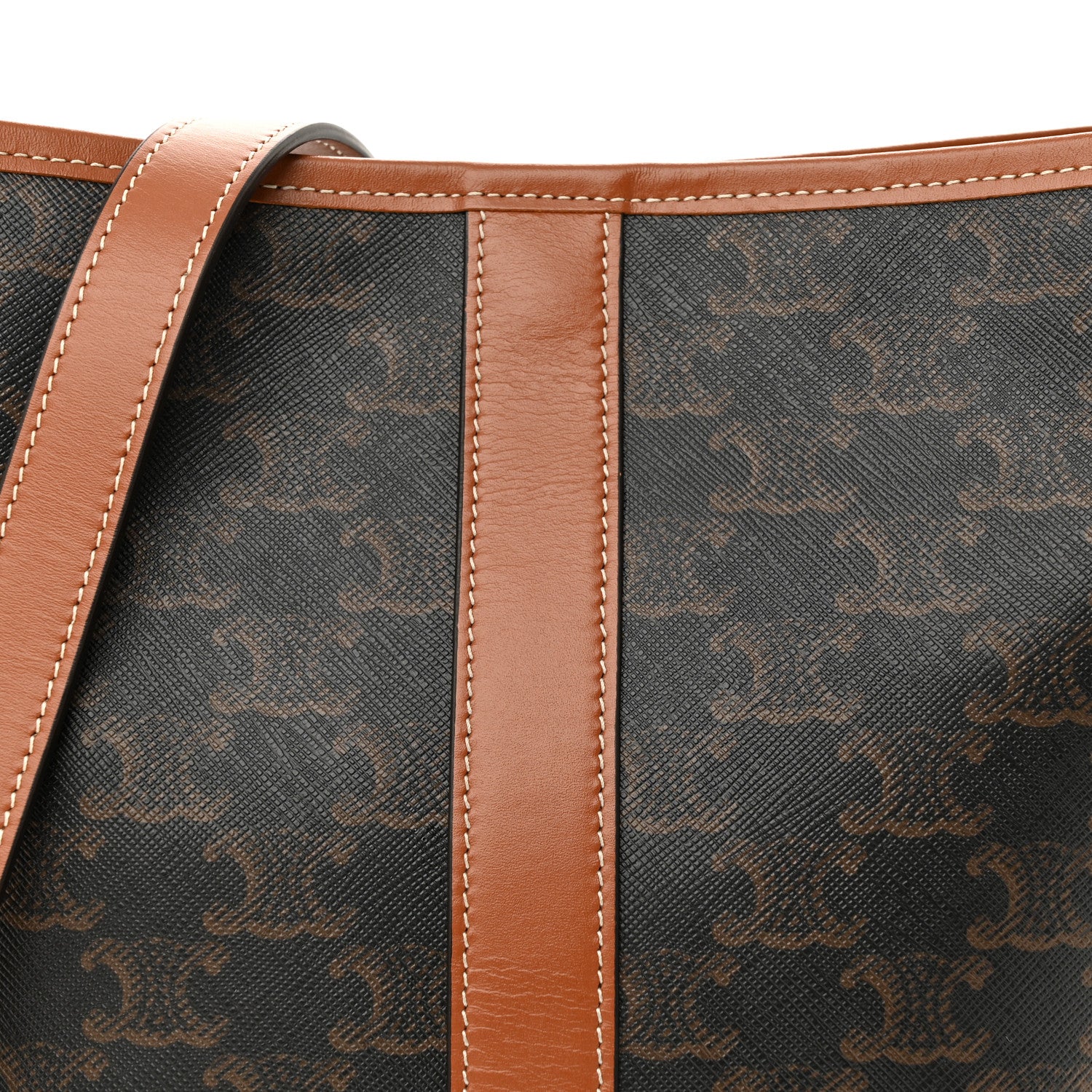 Celine Triomphe Canvas Calfskin Small Bucket Bag Tan 8 of 12