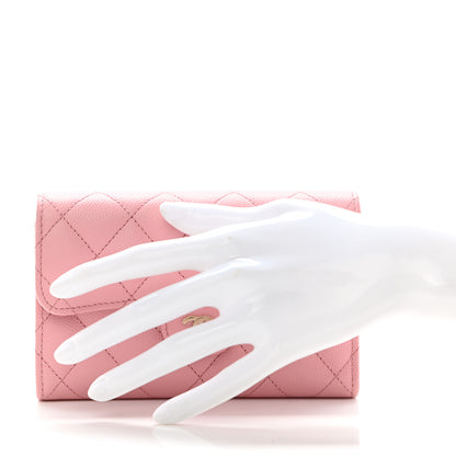 Chanel Caviar Quilted Medium Flap Wallet Pink 2 of 8