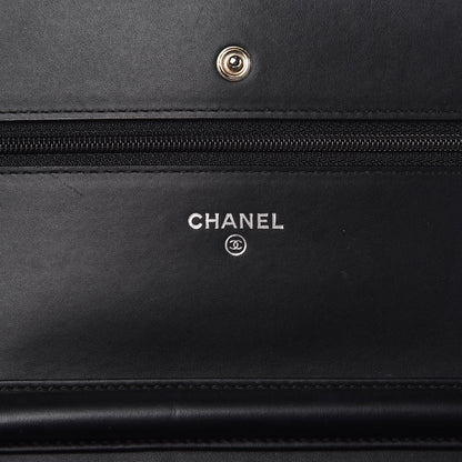 Chanel Patent Quilted Wallet On Chain WOC Black 6 of 9