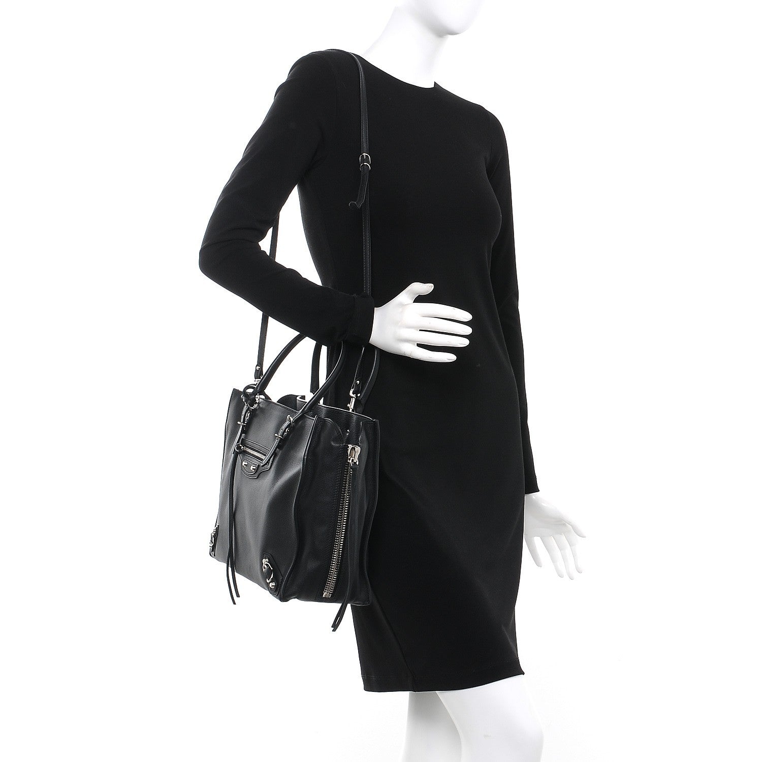 Balenciaga Veau Papier B4 Zip Around Tote Black 2 of 8