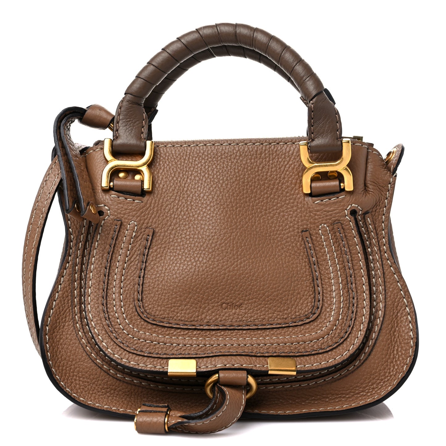 Calfskin Mini Marcie Satchel Nut