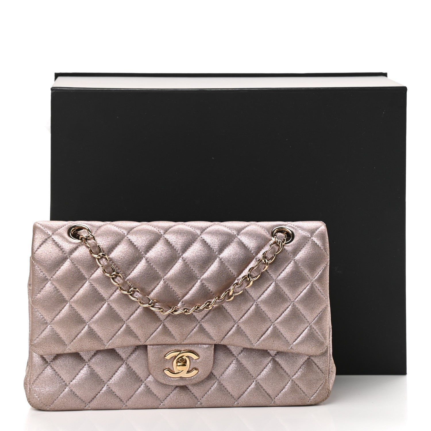 Chanel Iridescent Calfskin Quilted Medium Double Flap Light Pink 11 of 11