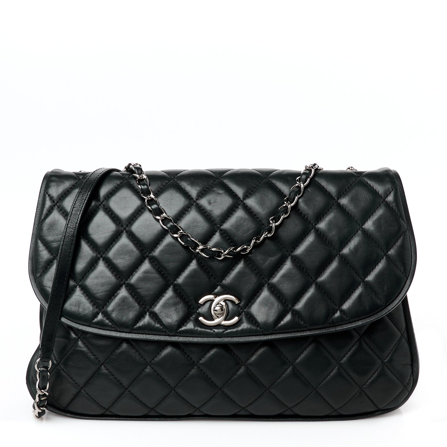 Chanel Lambskin Quilted Large Pagode Piping Flap Black 1 of 12