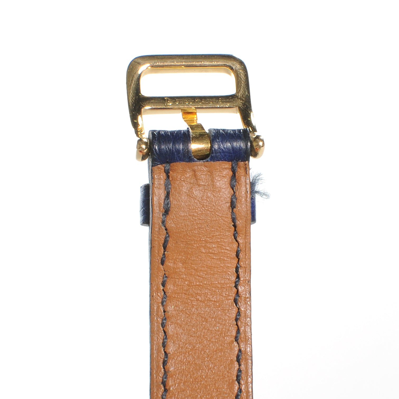 Hermes Stainless Steel Ostrich Kelly Watch Replacement Band Strap Bleu Saphir 5 of 5