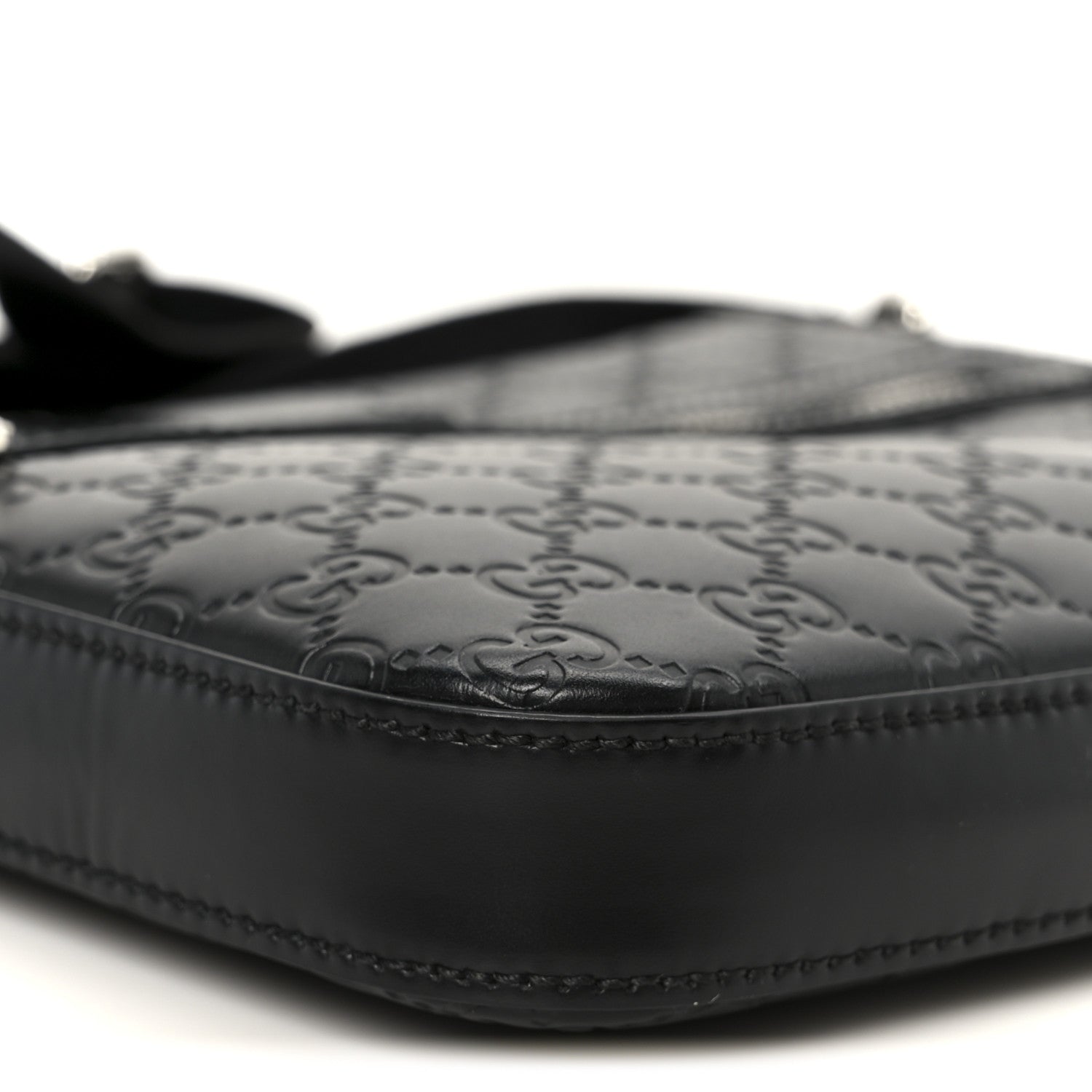 Gucci Guccissima Signature Small Messenger Bag Black 10 of 11