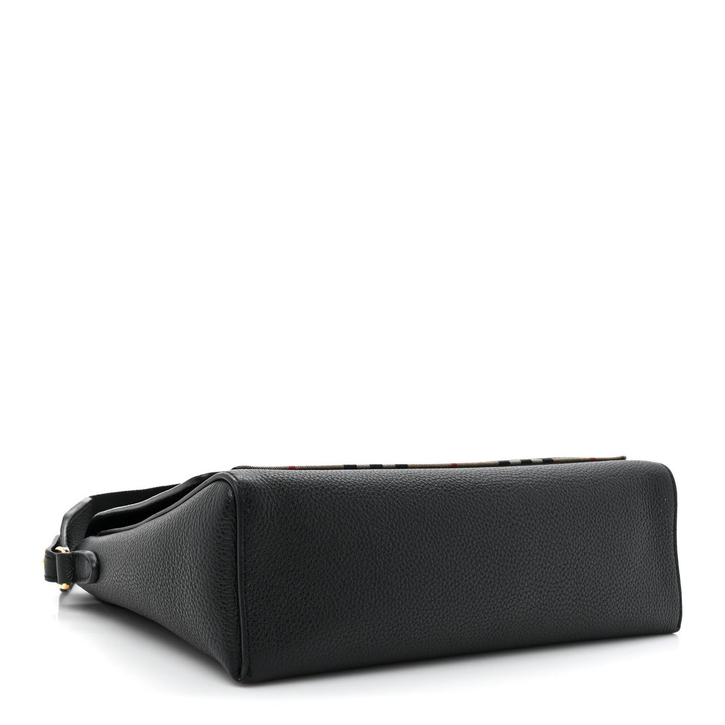 Grainy Calfskin Vintage Check Note Crossbody Bag Black