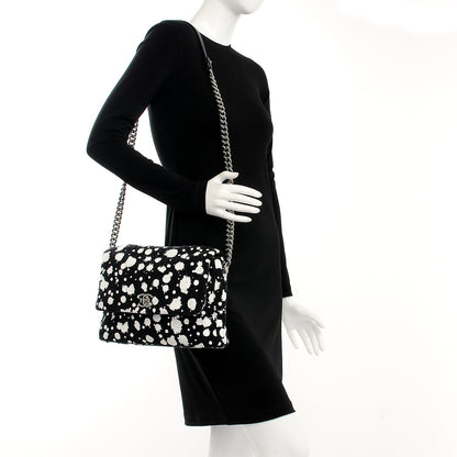 Chanel Painted Tweed Messenger Flap Bag Black 2 of 7
