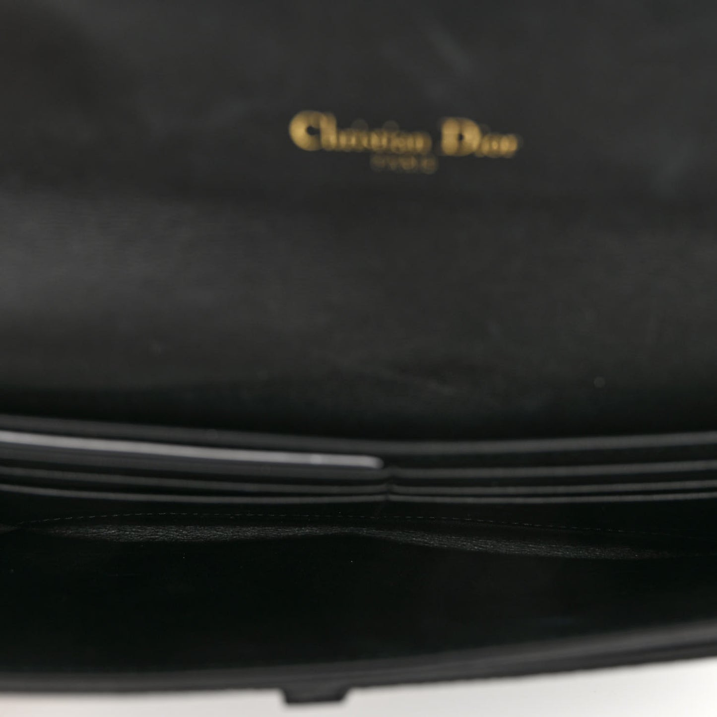 Grained Calfskin Saddle Chain Wallet Pouch Black