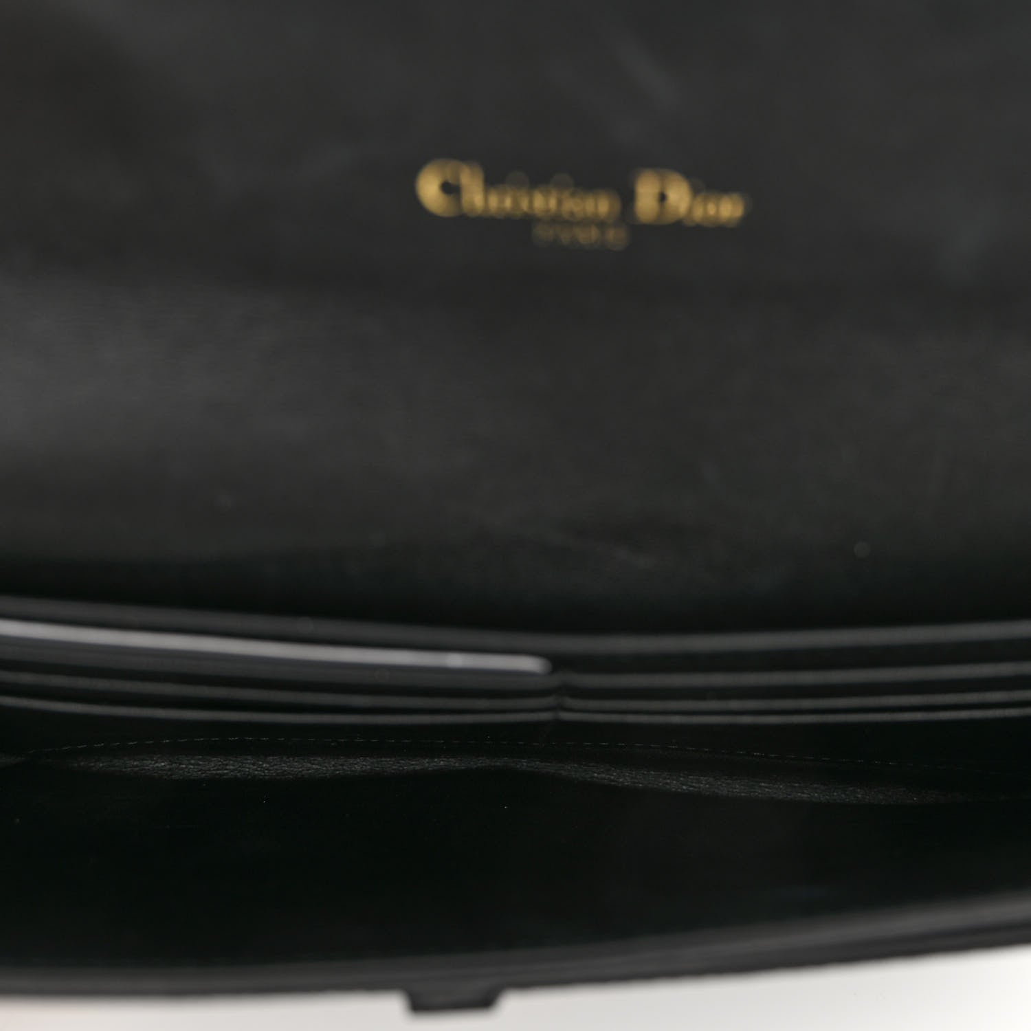 Christian Dior Grained Calfskin Saddle Chain Wallet Pouch Black 6 of 9