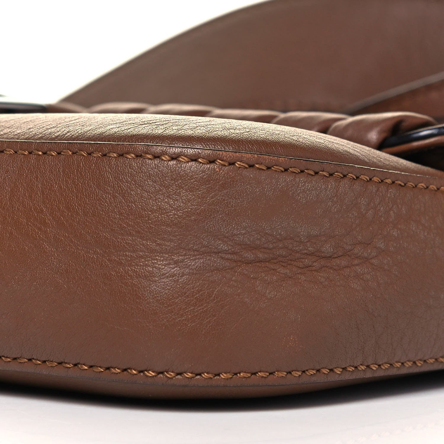 Fendi Vitello Dolce Lace Up Baguette Brownie 9 of 9