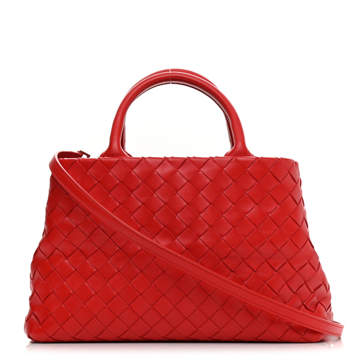 Bottega Veneta Nappa Intrecciato New Roma Tote Red 1 of 10