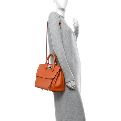 Salvatore Ferragamo Calfskin Medium Studio Bag Orange 2 of 12