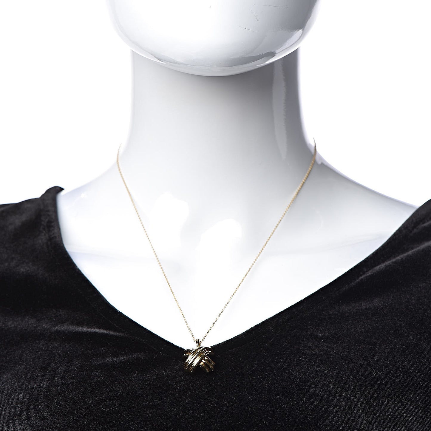18K Yellow Gold Large Signature X Pendant Necklace