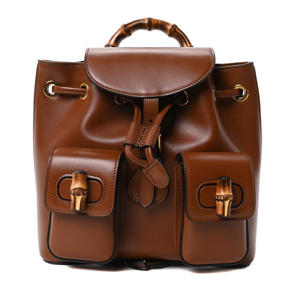 Gucci Calfskin Bamboo Backpack Brown 1 of 10