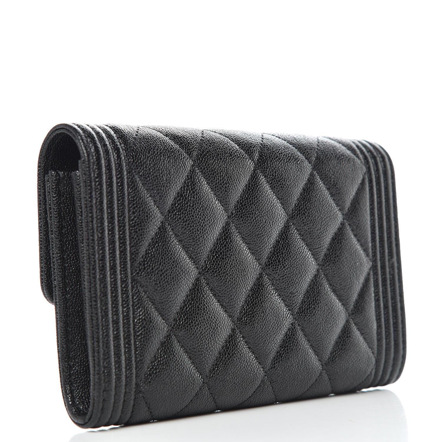 Chanel Caviar Quilted Medium Boy Flap Wallet Black 3 of 9