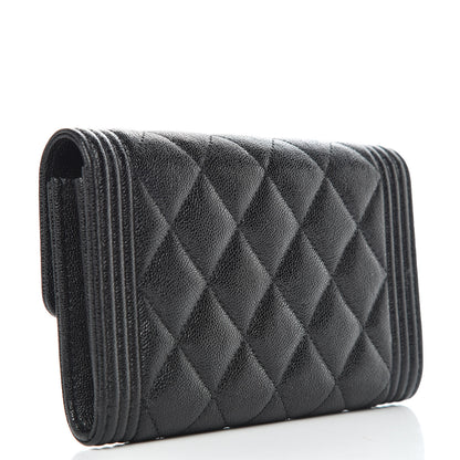 Chanel Caviar Quilted Medium Boy Flap Wallet Black 3 of 9