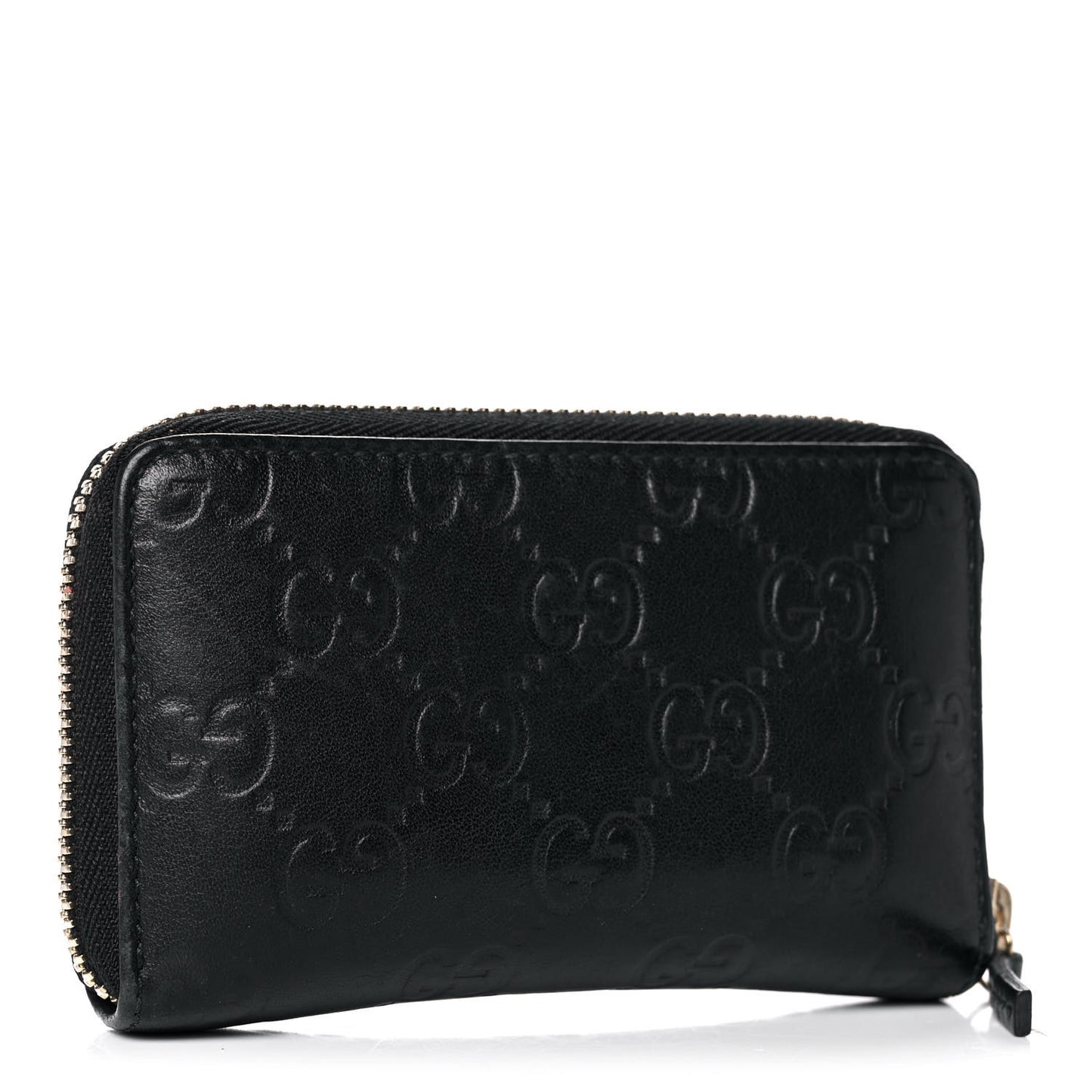 Guccissima Zip Around Card Case Black