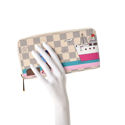 Louis Vuitton Damier Azur 2016 Christmas Animation Zippy Wallet Rose Ballerine 2 of 7