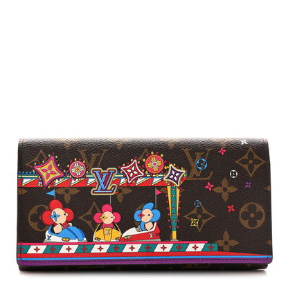 Louis Vuitton Monogram 2020 Christmas Animation Sarah Wallet Coquelicot 1 of 8