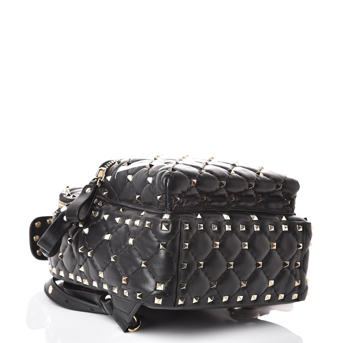 Lambskin VLTN Print Quilted Mini Rockstud Spike Backpack Black