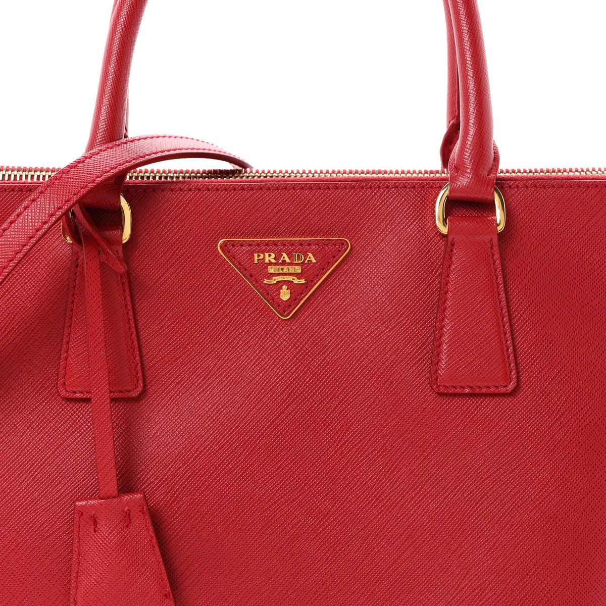 Prada Saffiano Lux Medium Galleria Double Zip Tote Fuoco 8 of 11