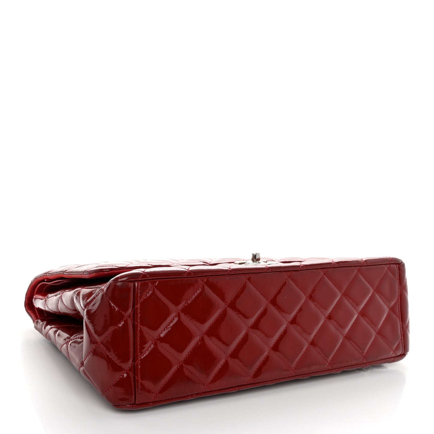 Patent Quilted Maxi Double Flap Red