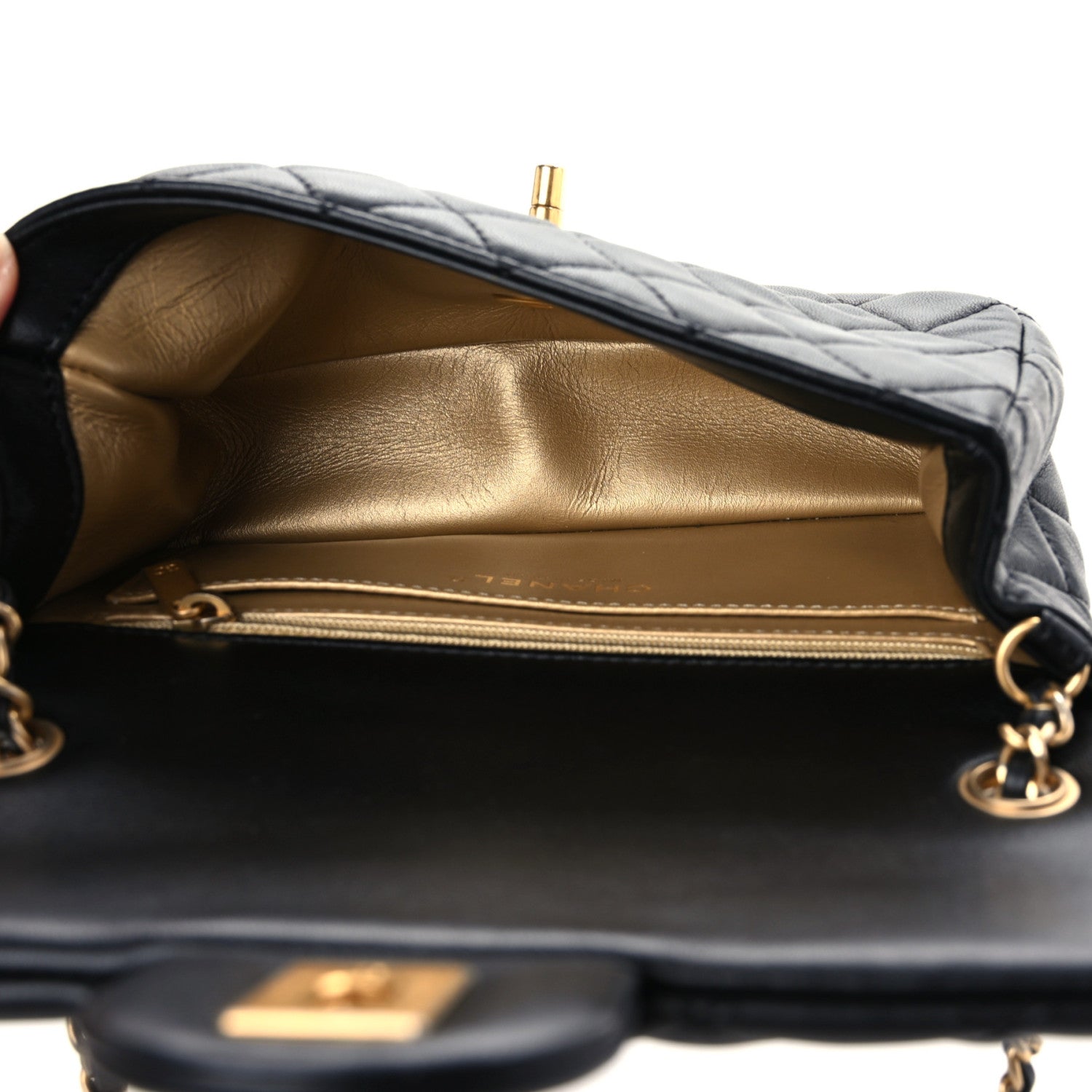 Chanel Lambskin Quilted Mini Rectangular Pearl Crush Flap Black 8 of 10